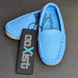 NWT CoXist Kids Soft & Comfortable Sky Blue Leather Toddler Slip-On Loafers (5)